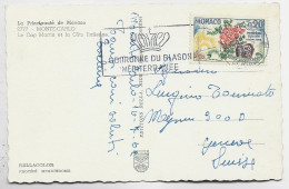 MONACO 20C SEUL CARTE 5 MOTS MONTE CARLO 1962 POUR SUISSE AU TARIF - Lettres & Documents