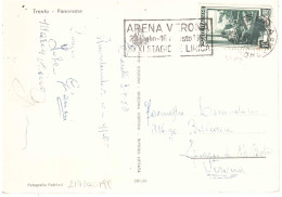 CARTOLINA TRENTO CON ANNULLO TARGHETTA ARENA VERONA - 1946-60: Marcophilia