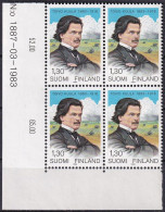 FINNLAND 1983 Mi-Nr. 931 ** MNH Eckrand-Viererblock - Neufs