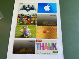 - 8 - Gift Cards Ireland 8 Different Cards - Cartes Cadeaux