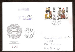 Estonia 1997●National Costumes●●Volkstrachten●Tallinn (day Of Issue)●Complet Set On R-Letter To Pärnu - Costumes