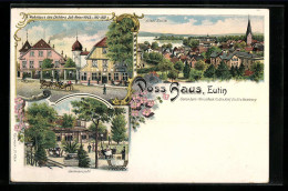 Lithographie Eutin, Voss-Haus, Gartenansicht, Ortsansicht  - Eutin