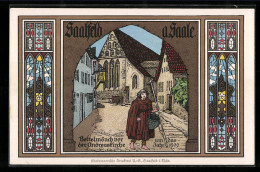 Künstler-AK Saalfeld /Saale, Bettelmönch Vor Der Andreaskirche  - Saalfeld