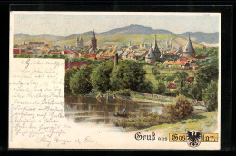 Lithographie Goslar, Ortsansicht Mit Kirchtürmen  - Goslar