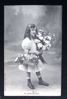 Cp, Enfant, Petite Fille, Je Pense à Vous, Fleurs, écrite, Ed. Imp. Réunies De Nancy - Sonstige & Ohne Zuordnung