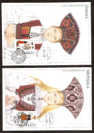 Estonia 1994●National Costumes●●Volkstrachten●FDC Maxicards (2) Complet Set To Lithuania - Estonia