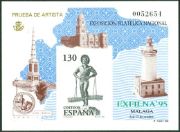 SPAIN 1995 EXFILNA EXPO S/S IMPERF OFFICIAL PROOF, LIGHTHOUSE** - Vuurtorens