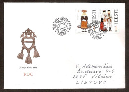 Estonia 1994●National Costumes●●Volkstrachten●FDC Complet Set On Letter To Lithuania - Estonie