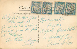 CARTE TAXEE - 2 PAIRES DE TIMBRE A 5 CENTIMES - VICHY A JUVISY-SUR-ORGE (SEINE-ET-OISE) - 1859-1959 Lettres & Documents