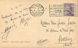 ITALIE - OBLITERATION MECANIQUE - XIII ESPOSITIONE INTERNAZIONALE D'ARTE DELLA CITA DI VENEZIA APRILE - OTTOBRE 1922 - Machines à Affranchir (EMA)