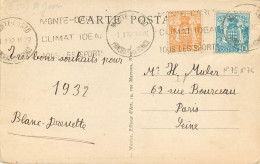 MONACO - TIMBRES N°75 - N°76 SUR CARTE - Other & Unclassified