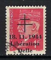 FRANCE Libération Ca.1944: 1 F Rouge Obl. "Delle" Du 18.11.44 - Libération