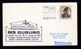 OSt. Flensburg 9.9.66 + Cachet MS Duburg Auf Brief - Other & Unclassified