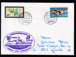 OSt. Papenburg 16.3.88 + Cachet MS Gisela Von Papenburg Auf Brief - Autres & Non Classés