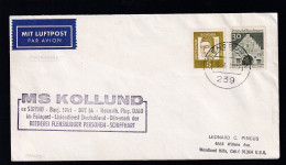 OSt. Flensburg 16.3.67 + Cachet MS Kollund Auf Brief - Altri & Non Classificati