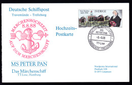 DEUTSCHE SCHIFFSPOST MS PETER PAN TT-Line TRAVEMÜNDE-TRELLEBORG 8.8.88 Auf  - Autres & Non Classés