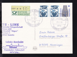 DEUTSCHE SCHIFFSPOST FS RÜGEN DFO SASSNITZ-RÖNNE 25.10.93 + Cachet Auf CAK - Sonstige & Ohne Zuordnung