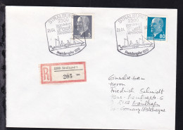 STRALSUND 1 2300 500 Jahre Postwesen Postdampfer 1870 26.04.90 Auf R-Brief - Other & Unclassified