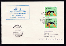 SASSNITZ 1 2355 FÄHRE 7.9.77 + Cachet MS Sassnitz Auf Brief - Andere & Zonder Classificatie