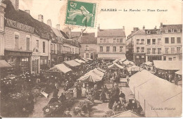 MAMERS (72) Le Marché - Place Carnot En 1910 (Belle Animation) - Mamers