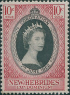 New Hebrides 1953 SG79 10c Coronation QEII MNH - Autres & Non Classés