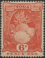 Tonga 1897 SG47a 6d Coral Wmk Sideways MNH - Tonga (1970-...)