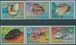 Aitutaki OHMS 1978 SGO1-O6 Shell Definitives (6) MNH - Cook