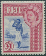 Fiji 1954 SG295 £1 Police Bugler QEII MNH - Fiji (1970-...)