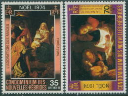 New Hebrides French 1974 SGF211-F212 Christmas Set MNH - Autres & Non Classés