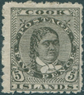 Cook Islands 1896 SG17 5d Olive-black Queen Makea Takau P11 MH - Cookinseln