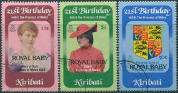 Kiribati 1982 SG186-188 Prince William Birth Set FU - Kiribati (1979-...)