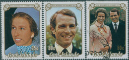 Cook Islands 1973 SG450-452 Princess Anne Wedding Set FU - Cookinseln