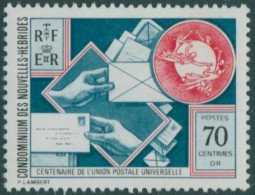 New Hebrides French 1974 SGF210a 70c UPU MNH - Other & Unclassified