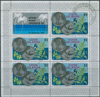 Cook Islands 1977 SG583 $1 National Wildlife Coin Sheet FU - Cook Islands