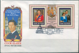 Cook Islands 1981 SG814 Royal Wedding MS FDC - Cookinseln