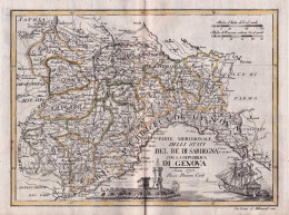 Parte Meridionale Delli Stati Del Re Di Sardegna Con La Repubblica Di Genova - Liguria Genova Genua Torino Pie - Prints & Engravings