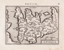 Anglia - England Wales UK Great Britain Großbritannien / Map Karte / Epitome Du Theatre Du Monde / Theatro De - Stiche & Gravuren