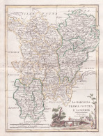 La Borgogna Franca Contea E Lionese - Bourgogne Franche-Comte Lyon Verdun Besancon Bijon Auxerre France - Stiche & Gravuren