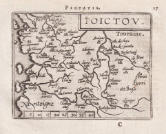 Pictavia / Poictou - Poitou Poitiers La Rochelle France Frankreich / Carte Map Karte / Epitome Du Theatre Du M - Estampes & Gravures