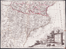 I Departamenti De' Pirenei E Dell'Alta Garonna Con Le Confinanti Provincie Della Spagna - Cataluna Catalunya K - Stiche & Gravuren