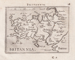 Britannia - Bretagne Brest Rennes Quimper France Frankreich / Carte Map Karte / Epitome Du Theatre Du Monde / - Prints & Engravings