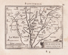 Blesien Se Territorium - Blois Blaisois Loir-et-cher / France Frankreich / Carte Map Karte / Epitome Du Theatr - Stiche & Gravuren