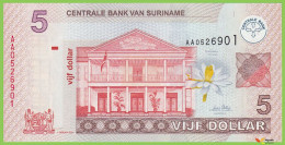 Voyo SURINAM 5 Dollar 2004 P157a B540a AA UNC Suriname River - Surinam