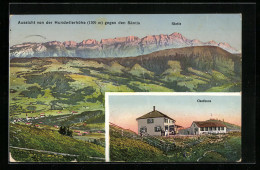 AK Hundwil, Gasthaus, Aussicht Von Der Hundwilerhöhe Gegen Den Säntis  - Other & Unclassified