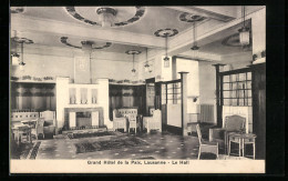 AK Lausanne, Grand Hotel De La Paix, Le Hall  - Lausanne