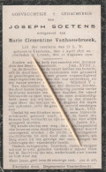 Everbeke, Lessen, 1920, Joseph Soetens, Vanhaesebroeck - Images Religieuses