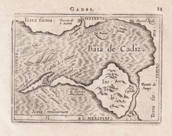 Gades / Baia De Cadiz - Cadiz Andalucia Andalusia / Espana Spain Spanien / Espagne Mapa Grabado / Map Karte / - Stiche & Gravuren