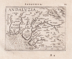 Andalusia / Andaluzia - Andalusia Andalucia / Espana Spain Spanien / Espagne Mapa Grabado / Map Karte / Epitom - Estampes & Gravures