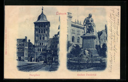 AK Lübeck, Burgthor Und Geibel Denkmal  - Lübeck