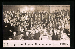 Foto-AK Bremen, Lloydheim-Hotel Washington, Walsroder Str., Gruppenfoto 1930  - Bremen